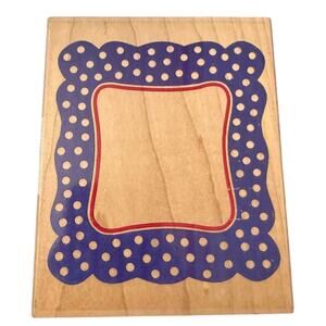 All Night Media Posh Impressions Polka Dot Frame Oversized Rubber Stamp